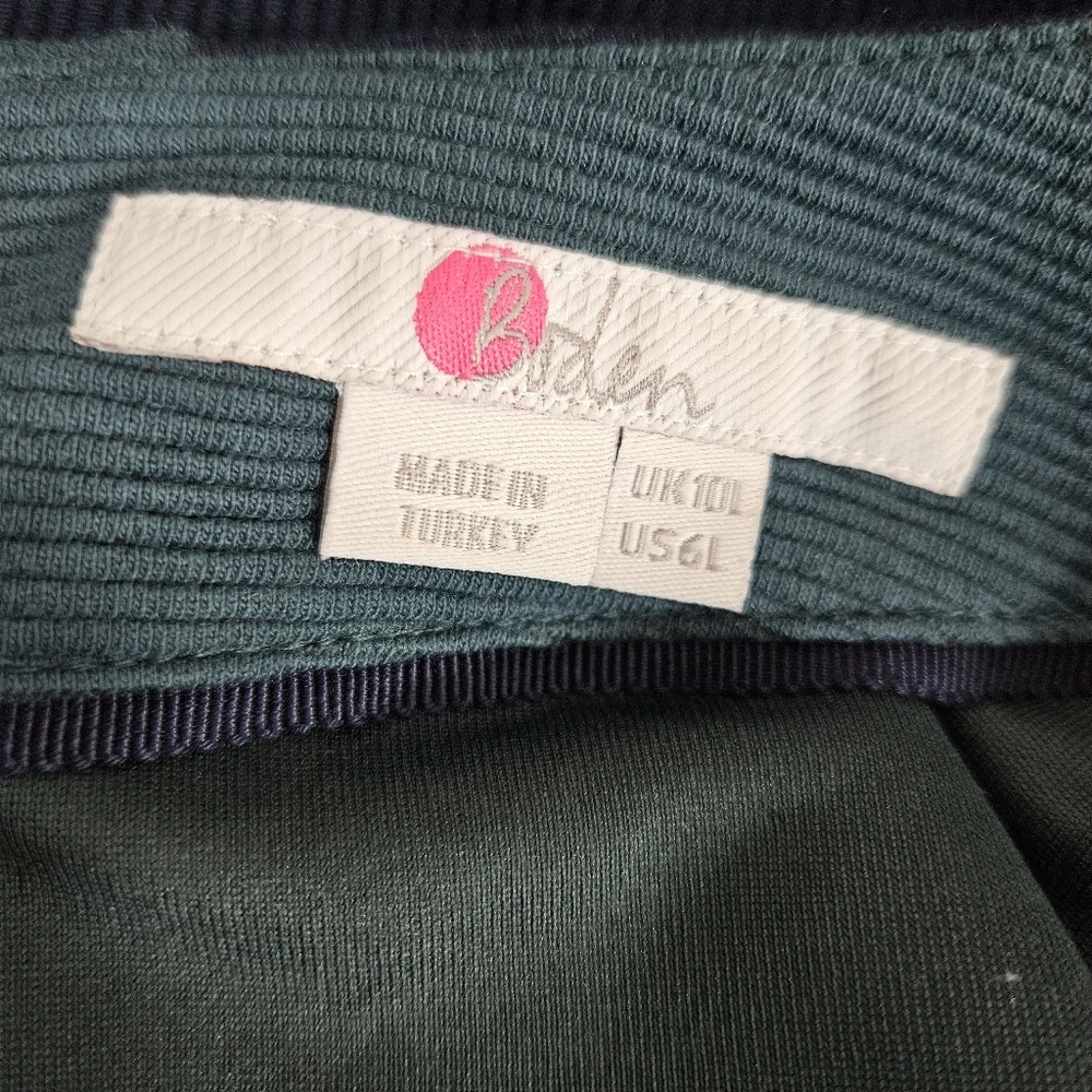 Boden Poppy Ponte Colorblock Dress 6L Green Navy Sheath Work Career Midi